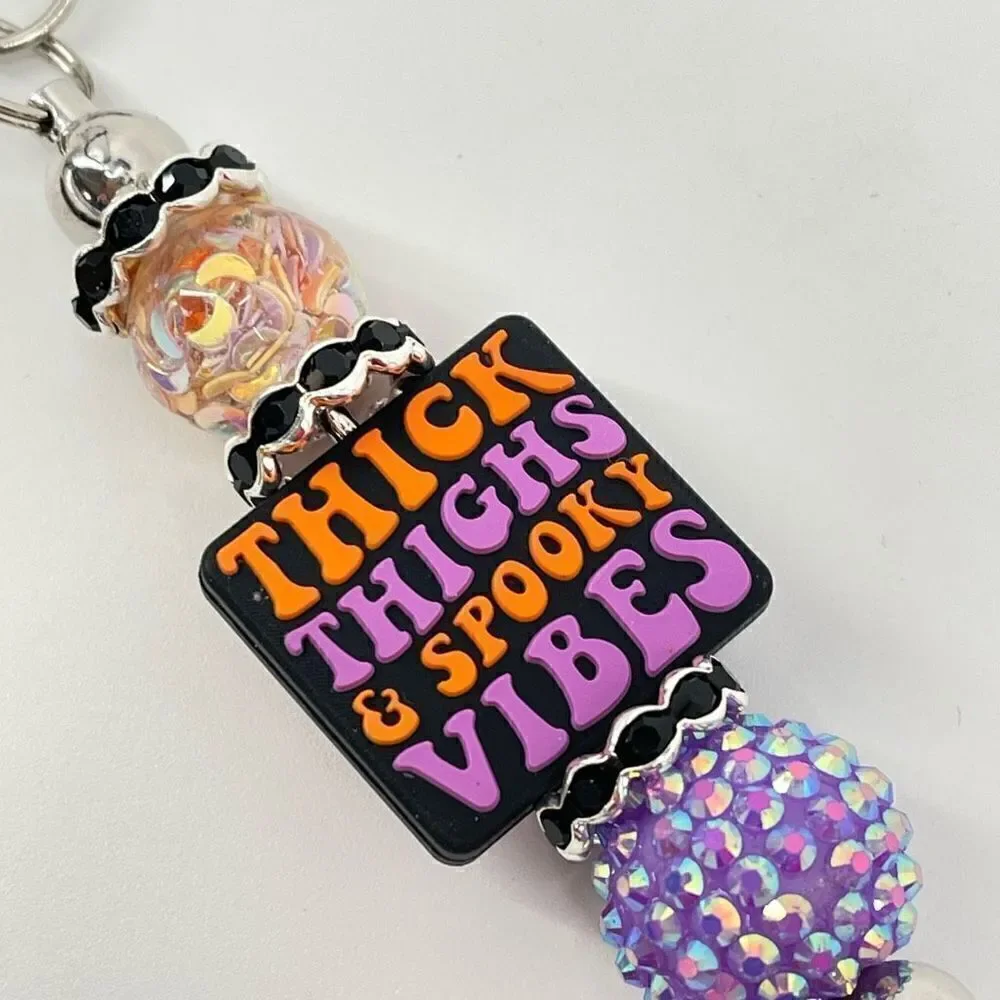 Keychain purse charm Beaded Keychain For Women, Bar Keychain, Silicone bead keyc